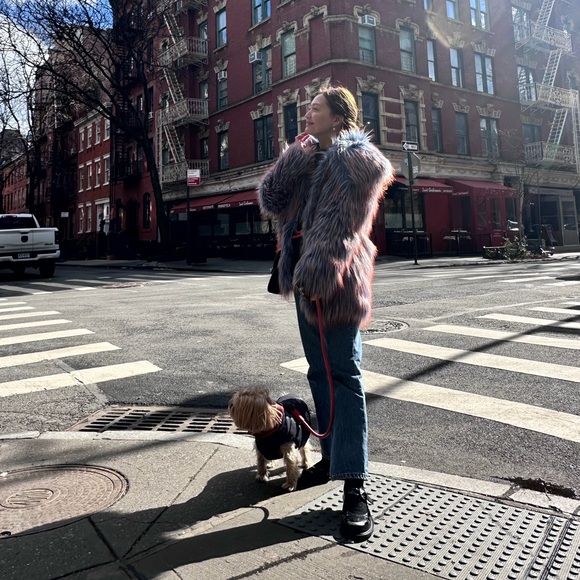 Pinko Jackets & Blazers - Pinko Multicolor Faux Fur Teddy Jacket